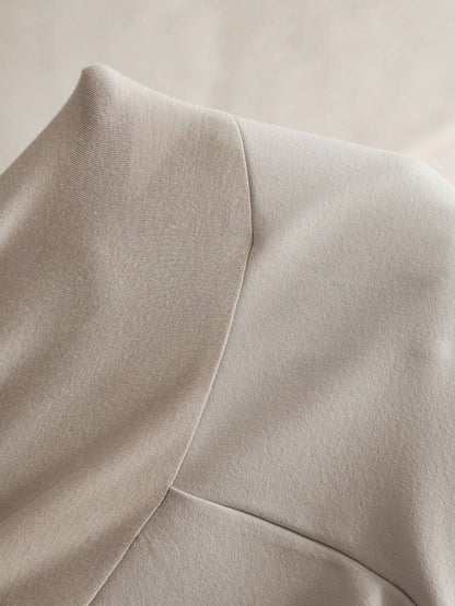 Maternity Tailored Office Pants - Adjustable Waist, Belly Support, Cropped, Khaki