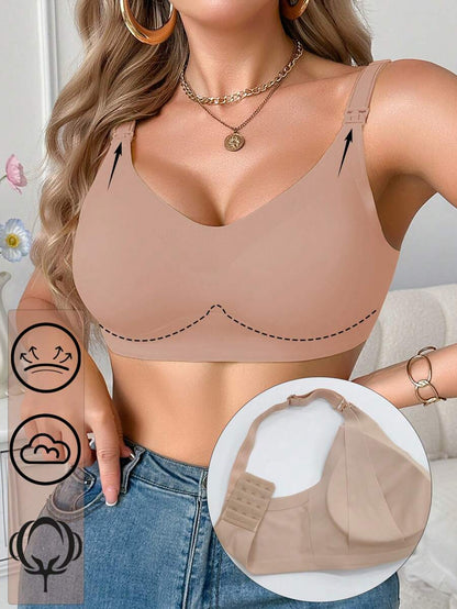 Maternity Seamless Nursing Bra Women Solid Color Wireless Breastfeeding Comfortable Support Bra