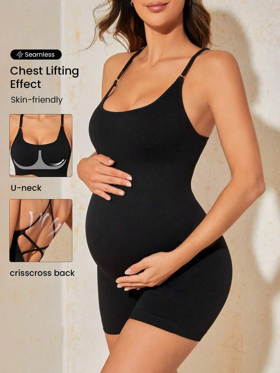 Double Layer Maternity Jumpsuit - Comfortable Seamless Pregnancy Romper