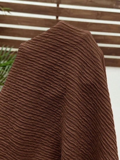 Maternity Coffee Brown Ribbed Knit Tank Top and Biker Shorts Set - Slim Fit Round Neck Casual Two Piece Lounge Set