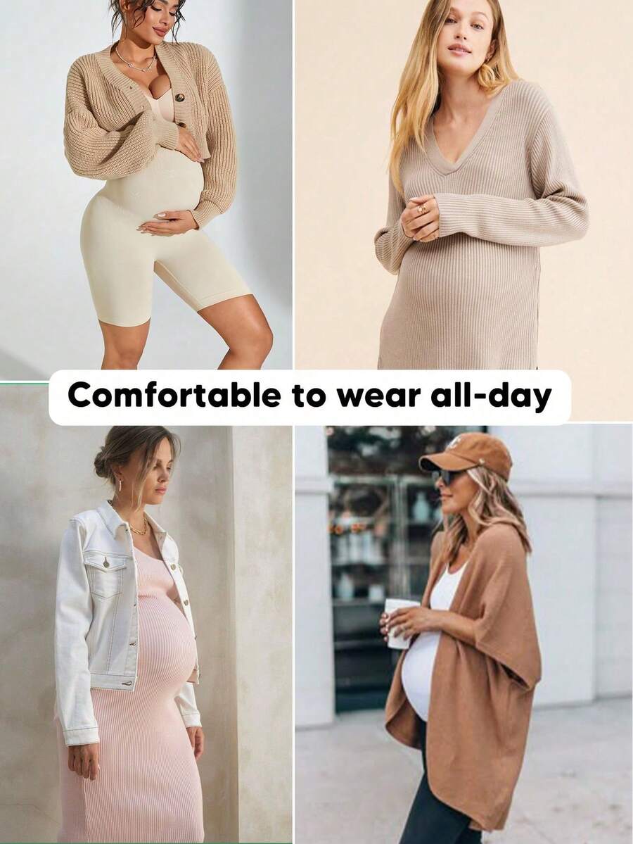 Maternity Shaping Shorts - Plus Size High Waist Abdomen Support Sports & Cycling