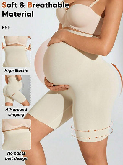 Maternity Shaping Shorts - Plus Size High Waist Abdomen Support Sports & Cycling