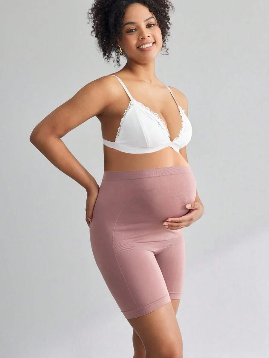 Maternity High Waisted Nursing Underwear in Dusty Pink - Seamless Comfort Soft Stretch Supportive Pregnancy Panties