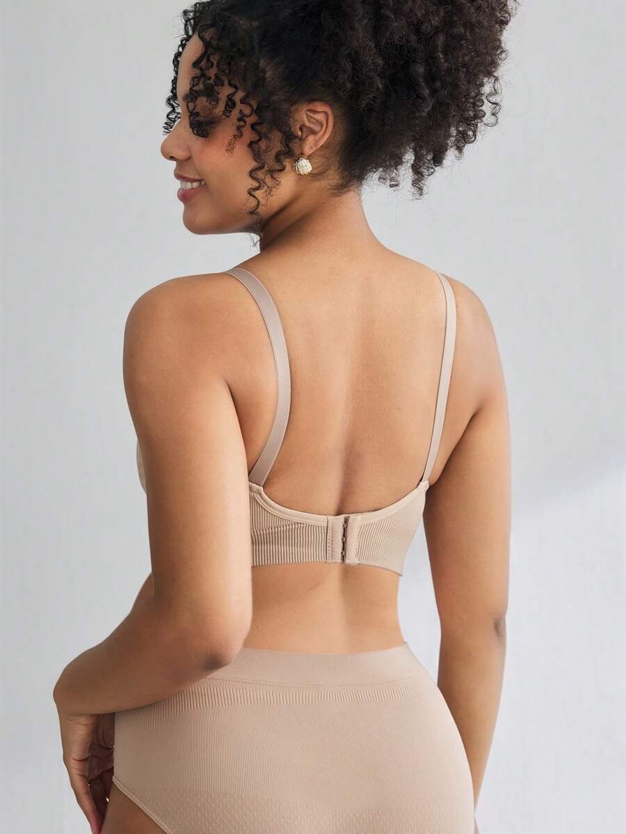 Maternity Seamless Nursing Bra - Solid Color Adjustable Straps Breathable Wireless Breastfeeding