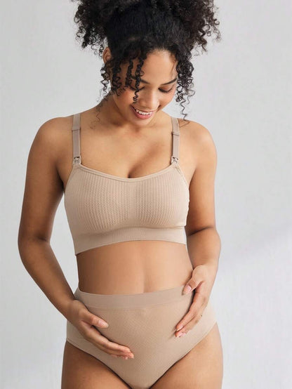Maternity Seamless Nursing Bra Women Solid Color Comfortable Wireless Breastfeeding Support Bra