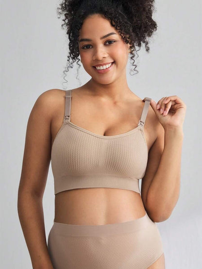 Maternity Seamless Nursing Bra Women Solid Color Comfortable Wireless Breastfeeding Support Bra