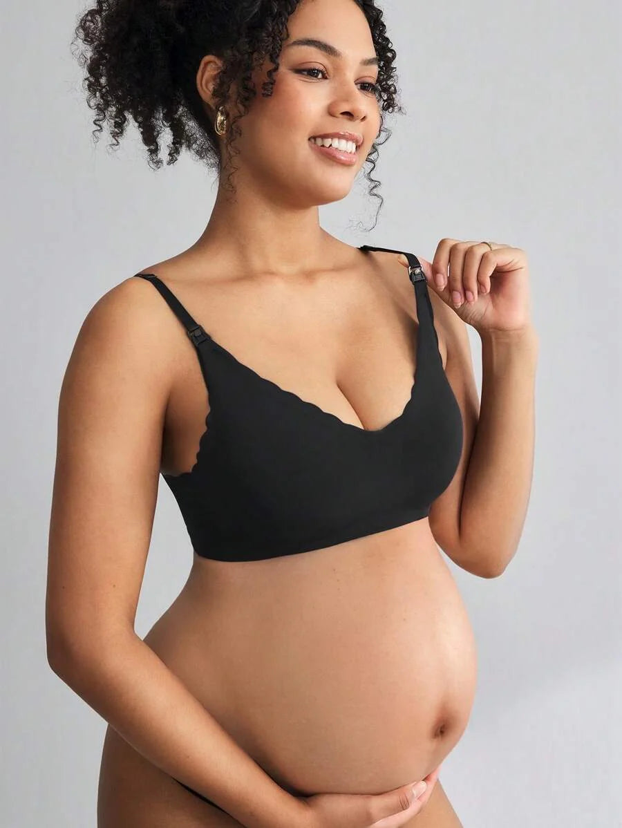 Maternity Wireless Nursing Bra Women Solid Color Seamless Comfortable Breastfeeding Support Bra