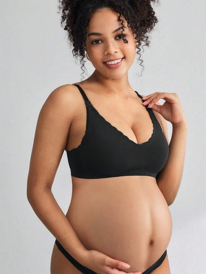 Maternity Wireless Nursing Bra Women Solid Color Seamless Comfortable Breastfeeding Support Bra