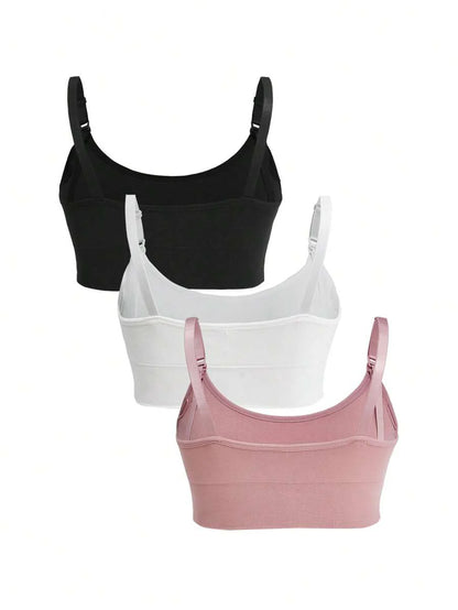 3-Pack Seamless Nursing Bra Set - High Rise Wireless Maternity Bras with Adjustable Straps and Medium Stretch
