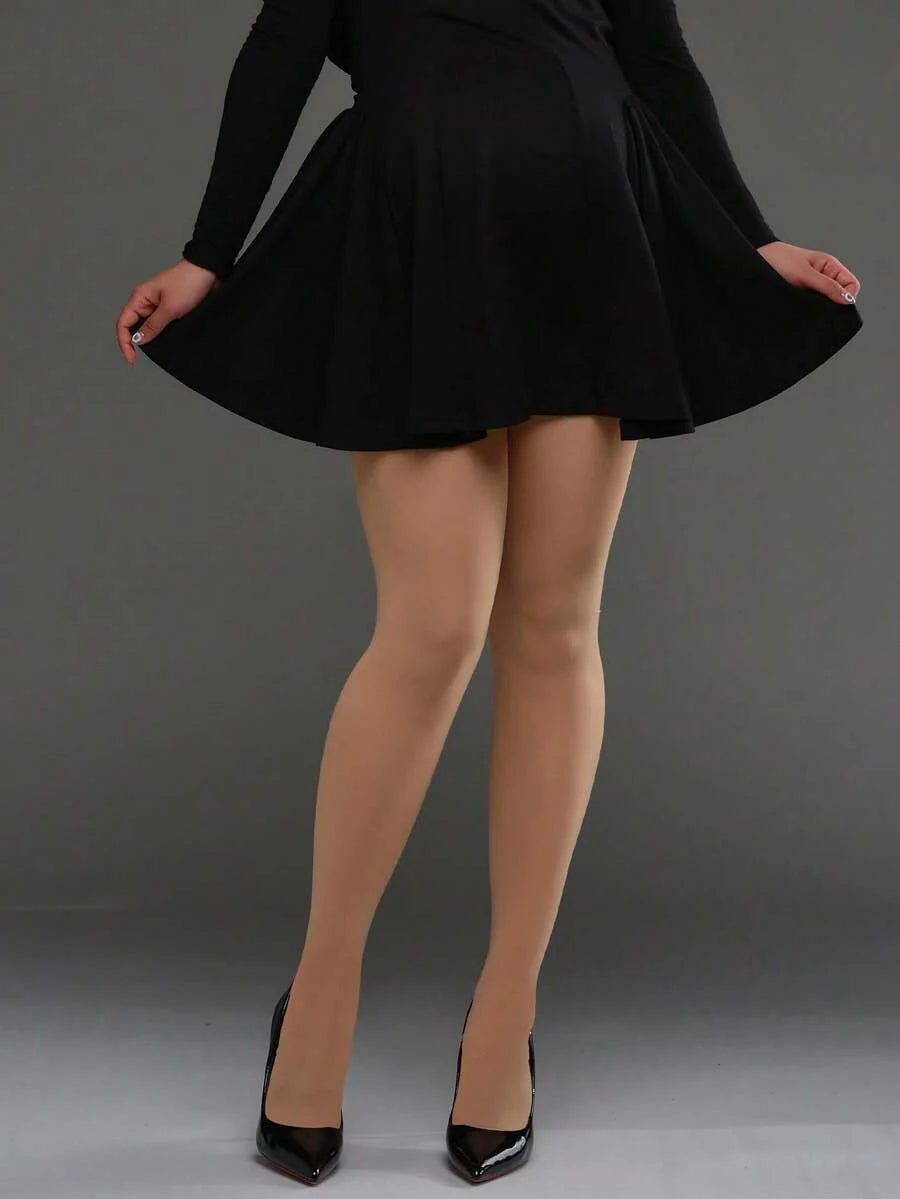 Maternity Tights 300D - Black Semi Sheer Pantyhose Apricot Soft Opaque, Fall Indoor Outdoor