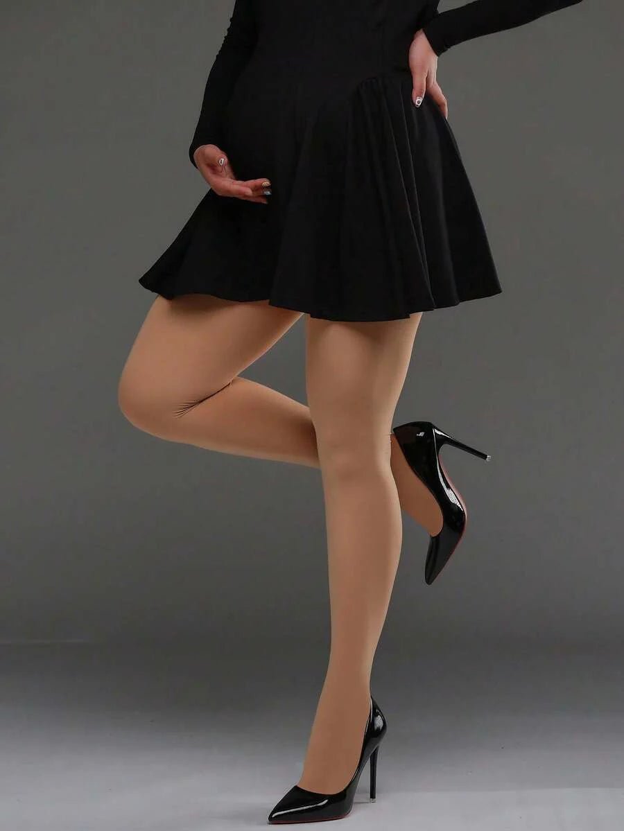 Maternity Tights 300D - Black Semi Sheer Pantyhose Apricot Soft Opaque, Fall Indoor Outdoor