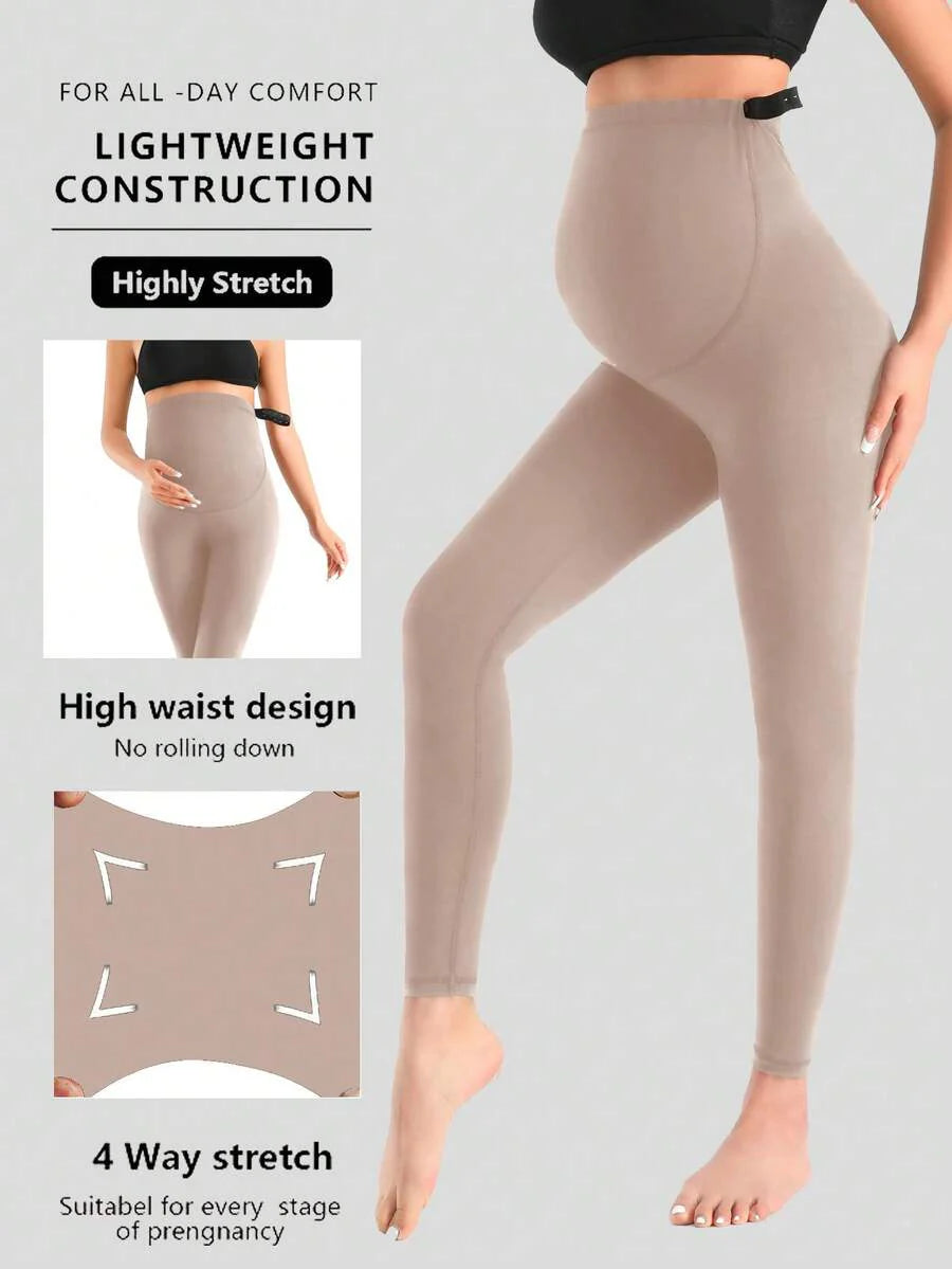 High Waist Maternity Leggings – Over Belly Active Running & Yoga Pants