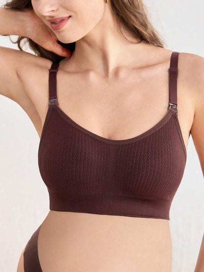 Maternity Seamless Nursing Bra Women Solid Color Comfortable Wireless Breastfeeding Support Bra