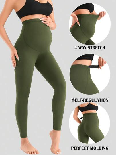 Pregnancy Workout Leggings for Women – High Waist Full Length Active Pants