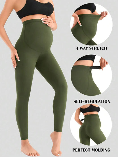 Women’s Maternity Leggings Over the Belly – Full Length Yoga & Workout Pants
