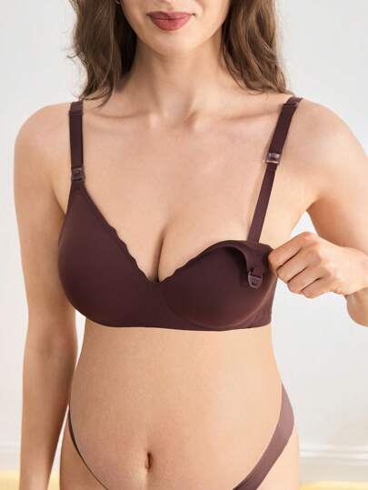 Maternity Jelly Style Nursing Bra Women Solid Color Comfortable Wireless Breastfeeding Support Bra