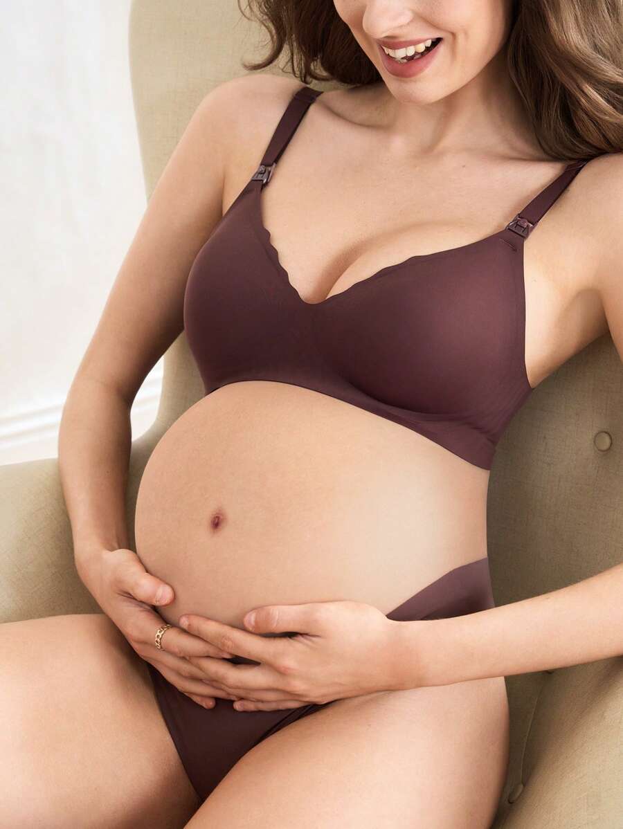 Maternity Jelly Style Lace Nursing Bra Women Solid Color Comfortable Lift Support Breastfeeding Underwear