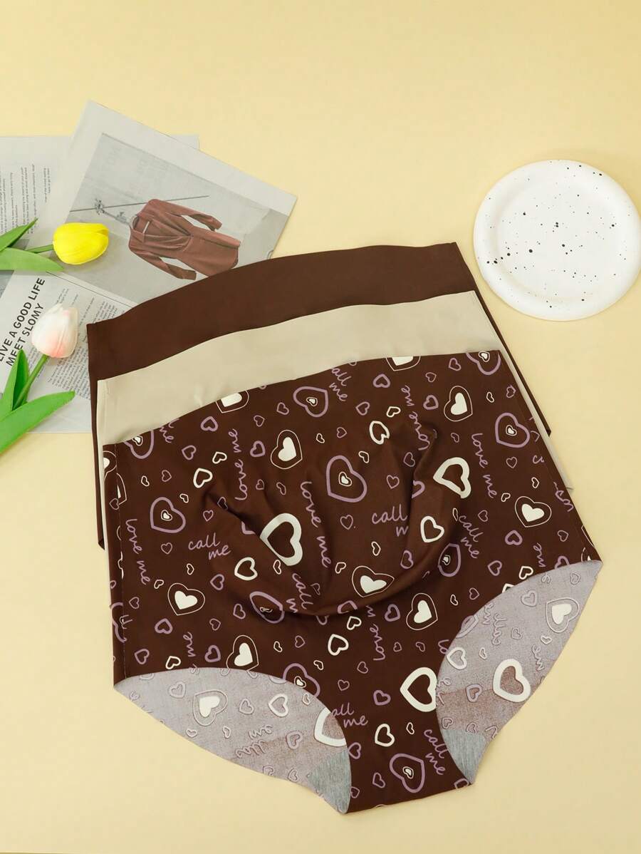 Maternity Underwear Set 3 Pack - Seamless Solid Color and Printed Pregnancy Briefs