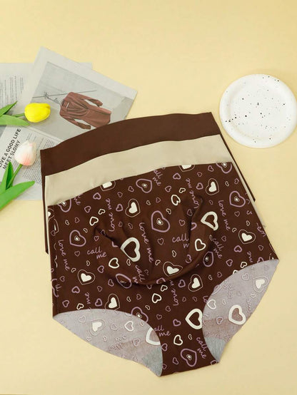 Maternity Underwear Set 3 Pack - Seamless Solid Color and Printed Pregnancy Briefs