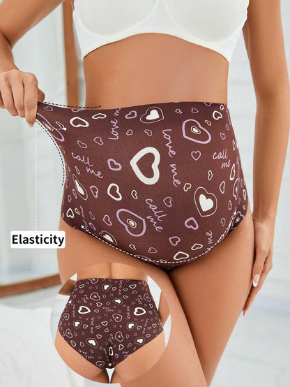Maternity Underwear Set 3 Pack - Seamless Solid Color and Printed Pregnancy Briefs