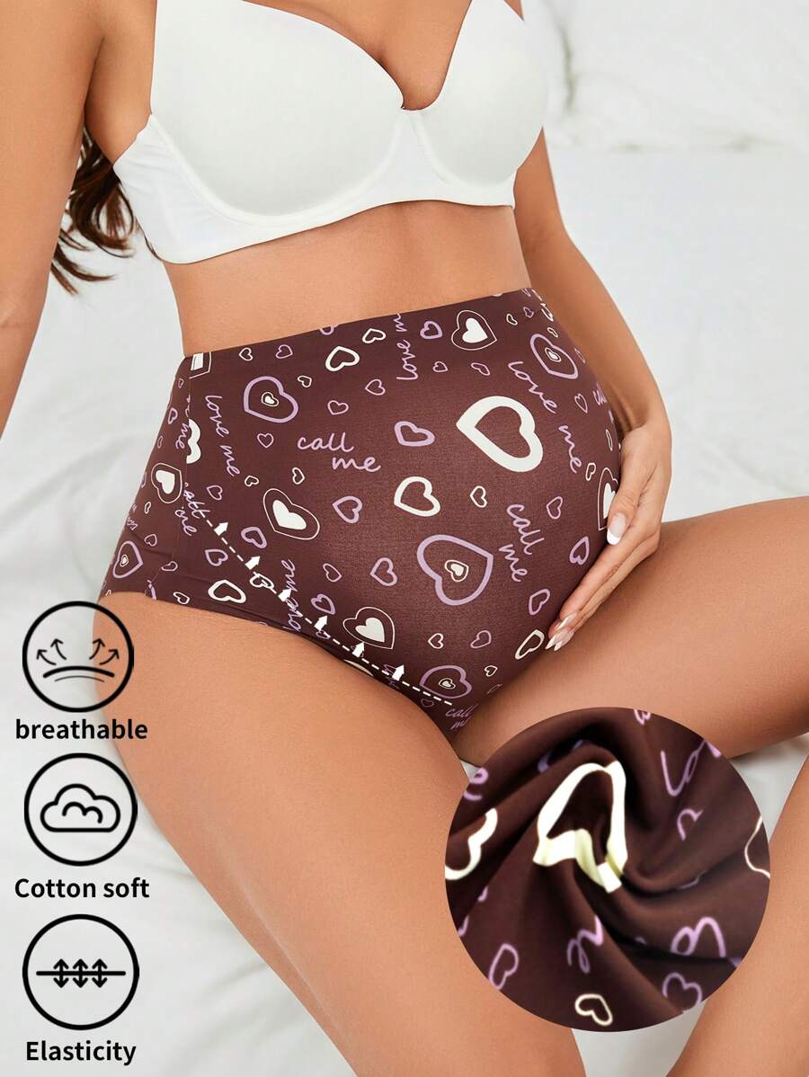 Maternity Underwear Set 3 Pack - Seamless Solid Color and Printed Pregnancy Briefs