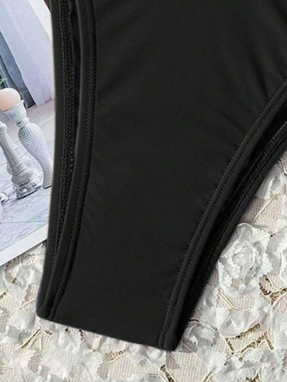 Swim Vcay Solid Color Bikini Swimming Suit For Beach Vacation, Strapless, Wireless For Summer