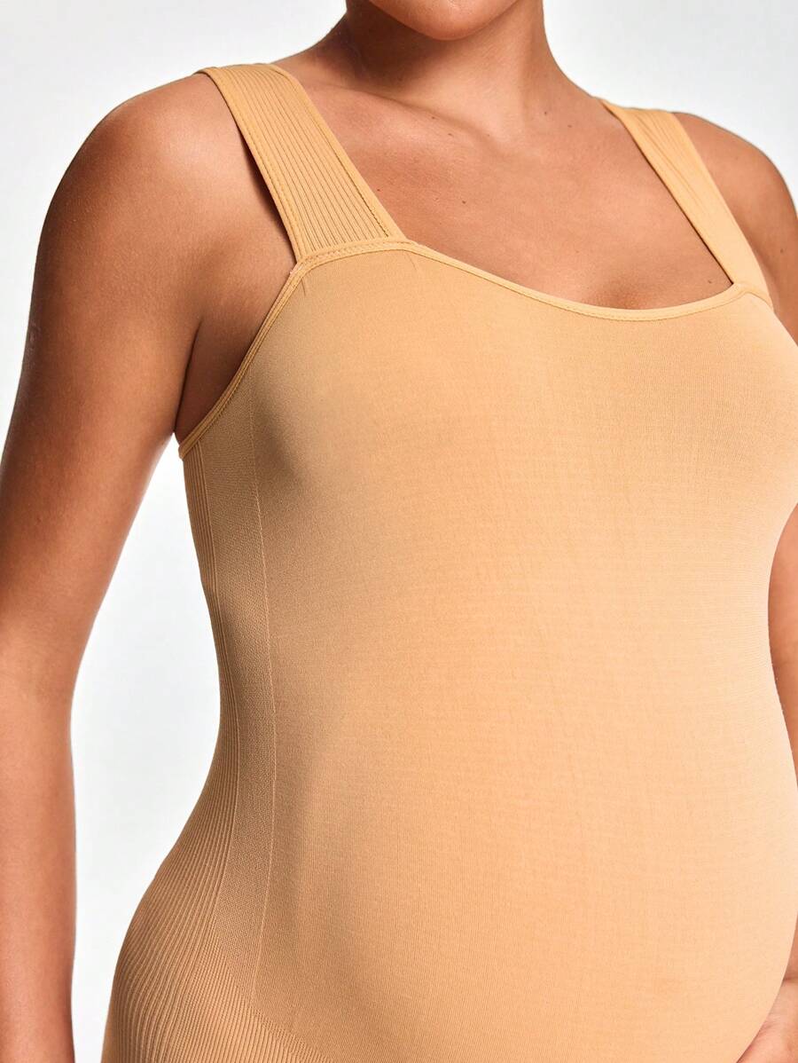 Maternity Solid Color Sleeveless Jumpsuit - Casual Pregnancy Romper
