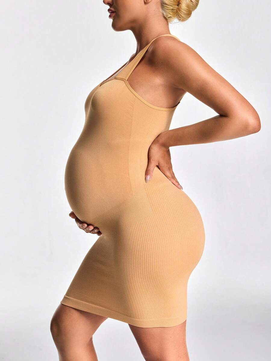 Maternity Solid Color Sleeveless Jumpsuit - Casual Pregnancy Romper