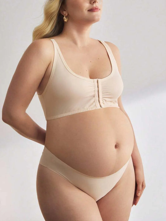 Plus Size Front Closure Nursing Bra - Easy On/Off Wireless Breastfeeding Soft Support, Daily Wear