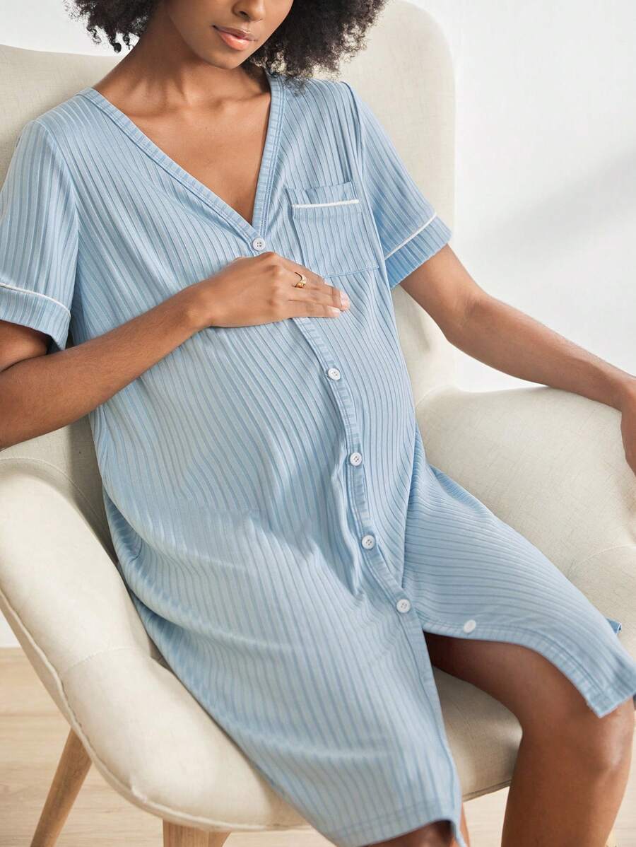 Maternity Nursing Bra - Contrast Lace Pink Wireless Push Up Breastfeeding, Maternity Lingerie