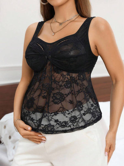 Women's Lace Nursing Undershirt - Soft Postpartum Maternity Camisole
