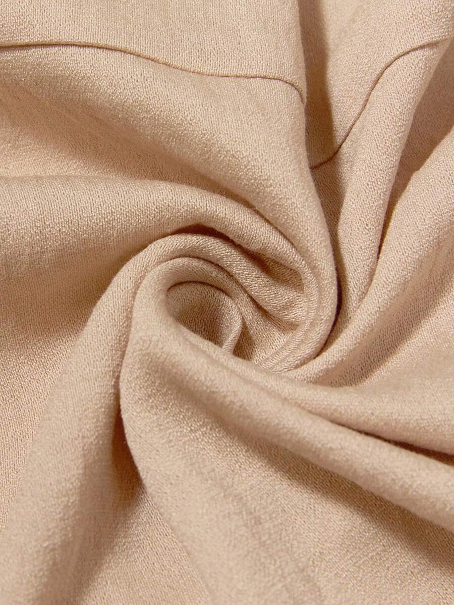 Maternity Wide Leg Casual Pants in Apricot - Loose Fit Straight Leg Elastic Waist Trousers with Knot Detail for Beach & Daily Wear