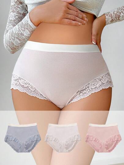 BloomMama Lace Patchwork Comfortable Casual Simple Maternity Panties
