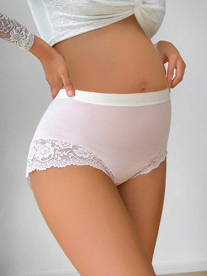BloomMama Lace Patchwork Comfortable Casual Simple Maternity Panties