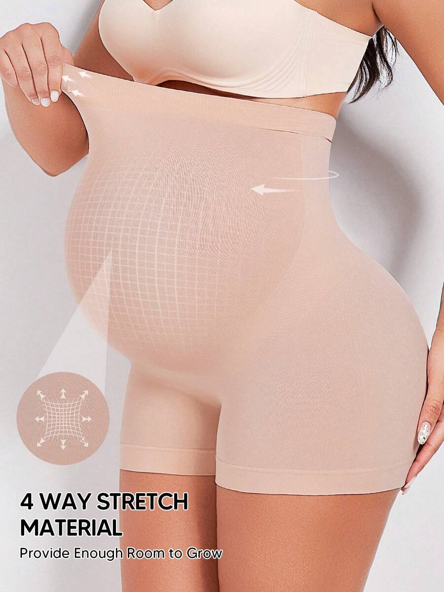 Hart & Haze Maternity Belly Support Shorts - High Waist Expandable Panel Yoga, Christmas Edition