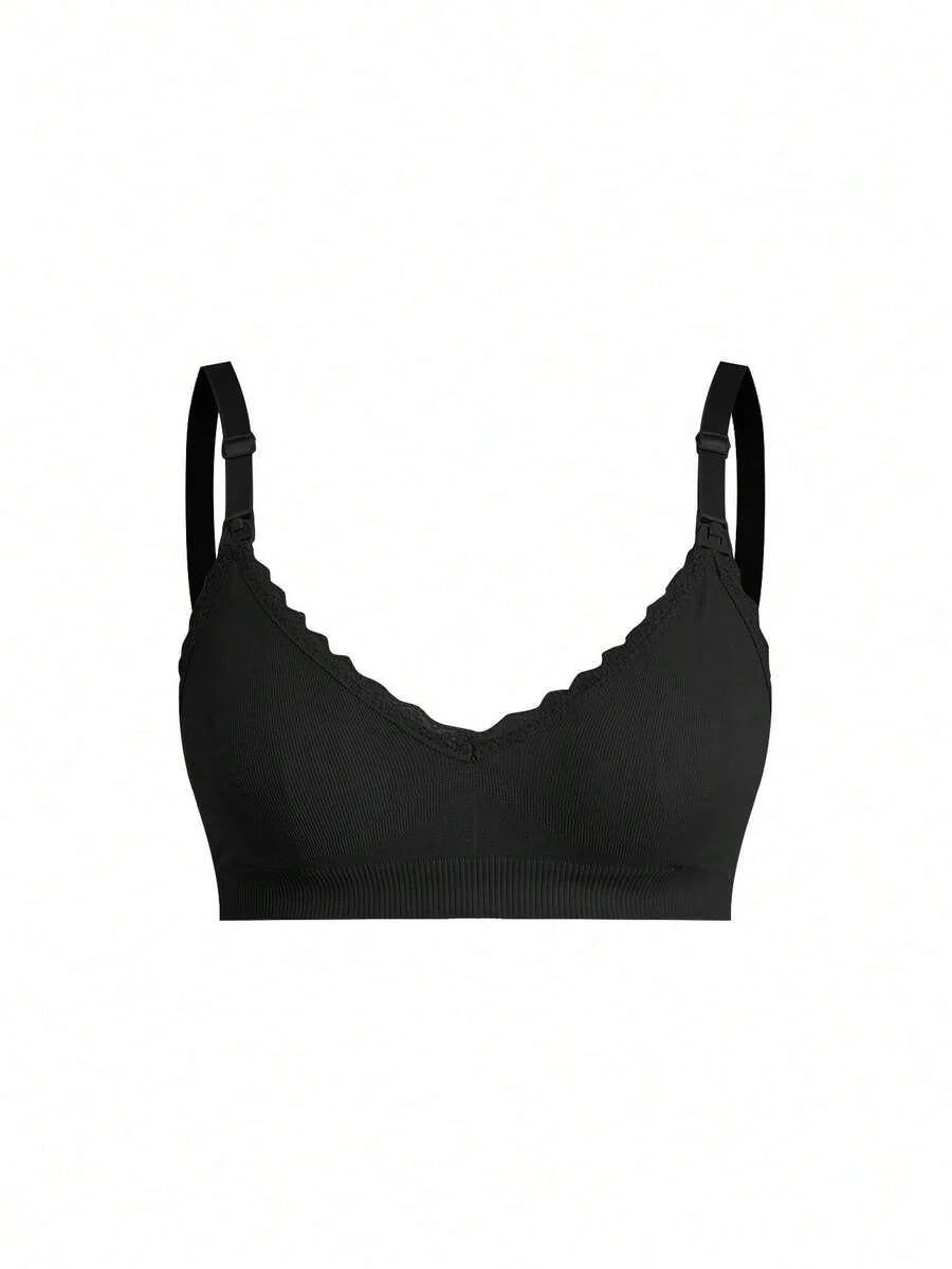 Maternity Nursing Bra Set 3 Pack - Seamless Solid Color Minimalist High Quality Breastfeeding