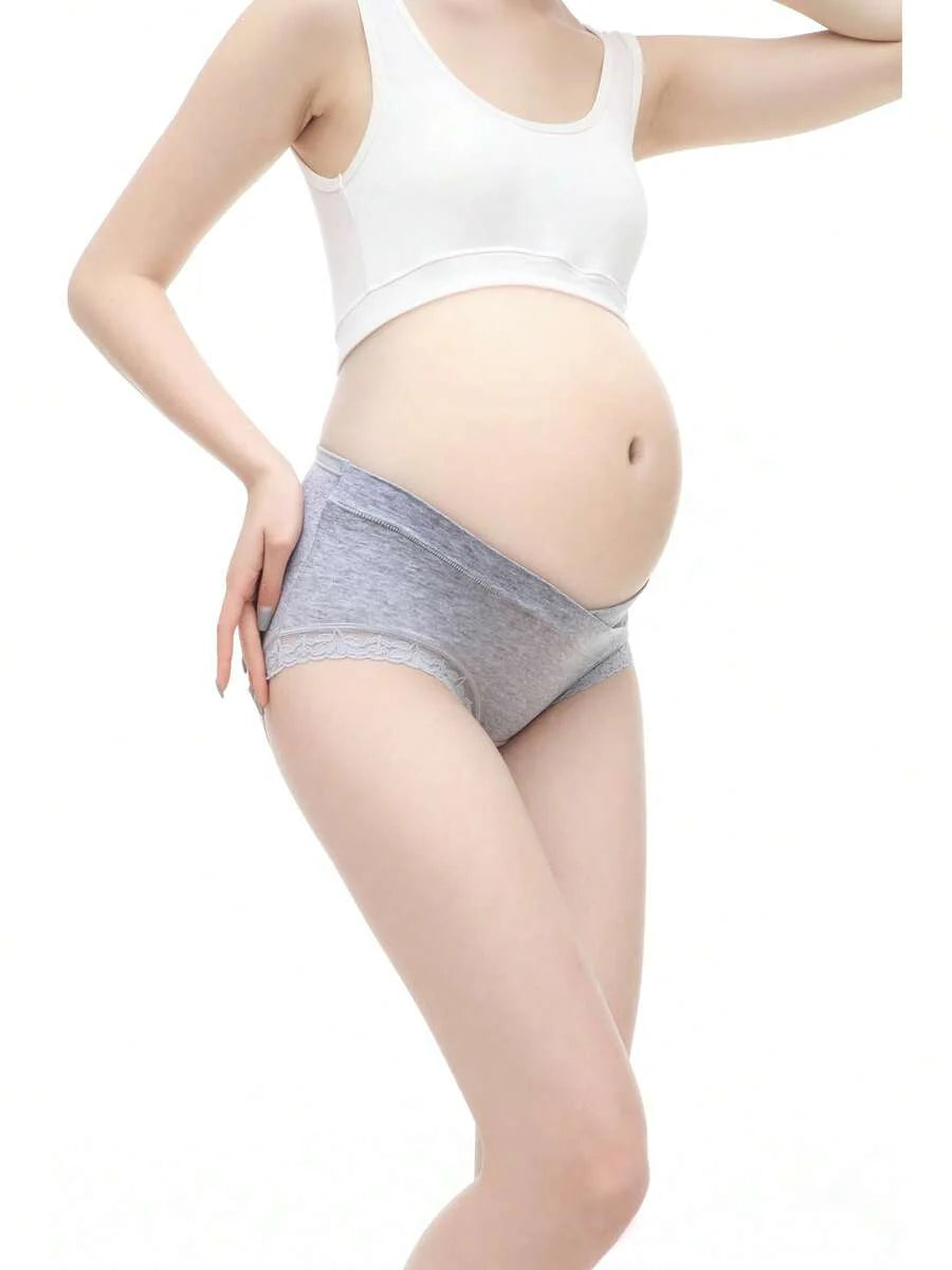 Maternity Cotton Underwear 4 Pack - Soft Pregnancy Under Bump Postpartum Briefs, Stretch Comfortable