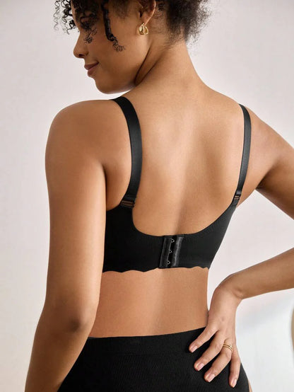 Maternity Nursing Bra - Solid Color Curved Hem Casual Wireless Breastfeeding, Everyday Support