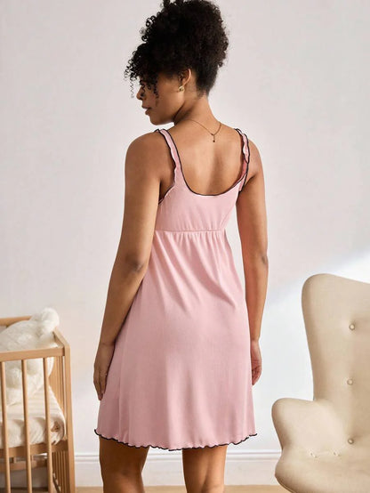 Plus Size Maternity Nightgown Casual Nursing Sleepwear Comfortable Pregnancy Night Dress