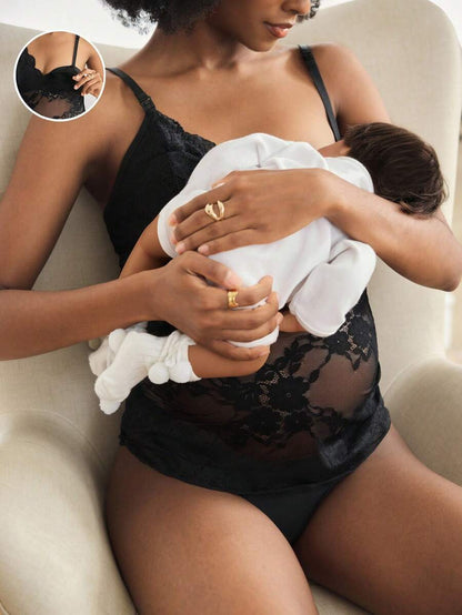 Maternity Floral Lace Nursing Camisole for Breastfeeding Mothers
