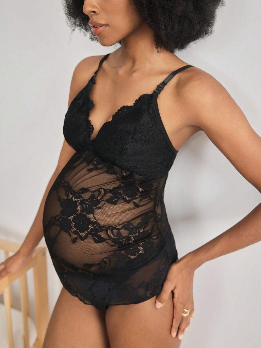 Maternity Floral Lace Nursing Camisole for Breastfeeding Mothers