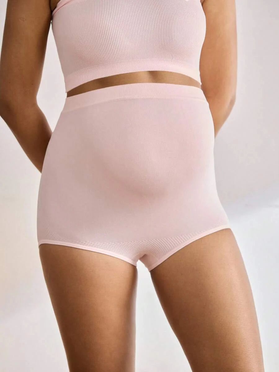 Maternity 5 Pack Solid Ribbed Knit Panties Soft Stretch Comfortable Pregnancy Underwear for Mothers