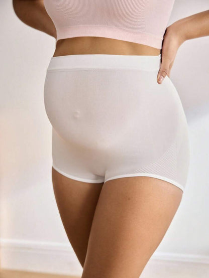Maternity 5 Pack Solid Ribbed Knit Panties Soft Stretch Comfortable Pregnancy Underwear for Mothers
