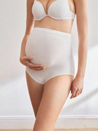 Maternity Solid Color High Waist Seamless Briefs Soft Stretch Comfortable Pregnancy Underwear for Women