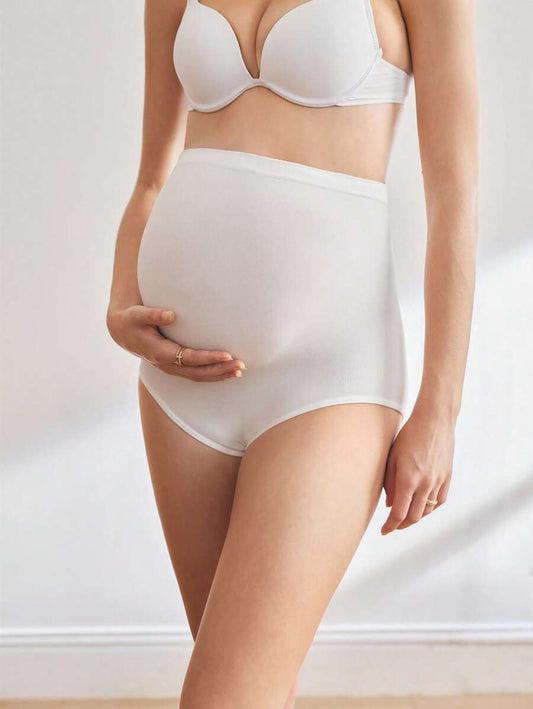Maternity Solid Color High Waist Seamless Briefs Soft Stretch Comfortable Pregnancy Underwear for Women