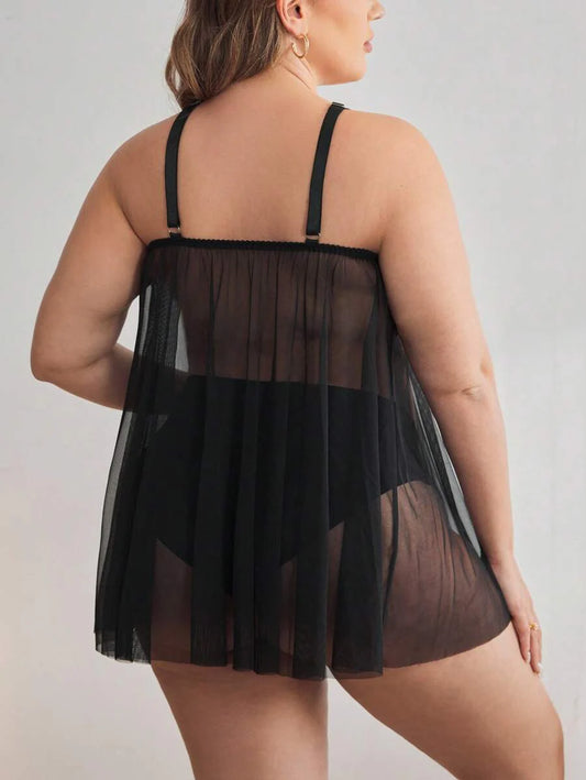 Maternity Nursing Bra - Lace Mesh Patchwork Ruffle Trim Front Closure Romantic, Black
