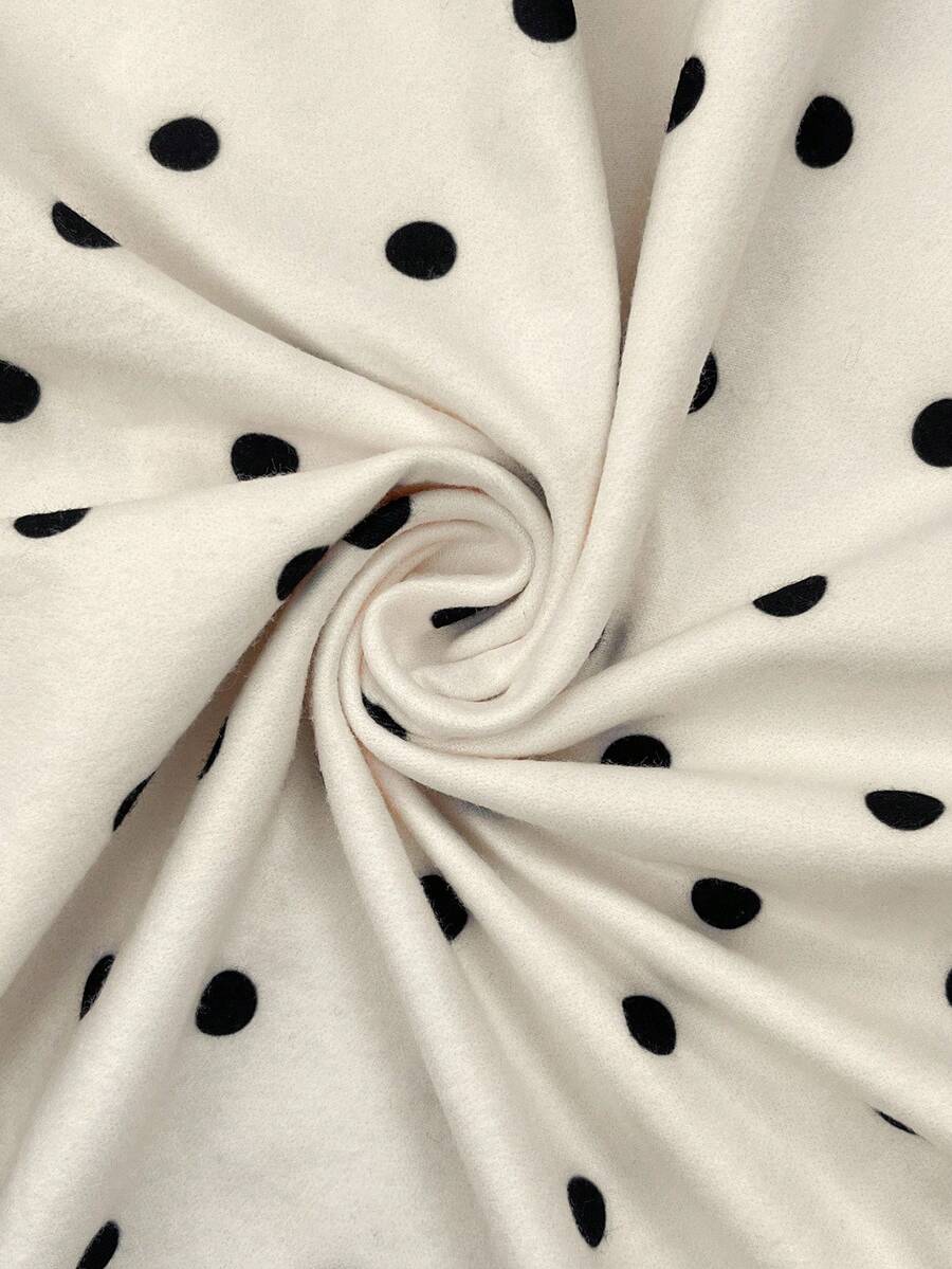 Apricot Polka Dot Maternity Top - Slim Fit Long Sleeve Scoop Neck Knitted Maternity Shirt - Soft Stretch Pregnancy T-Shirt for Office & Casual