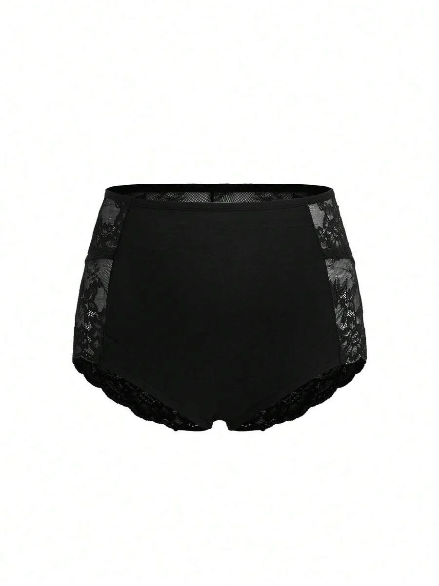 Maternity Panties - High Waist Hipster Belly Support Lace Patchwork Sexy Soft Stretch, Pregnancy