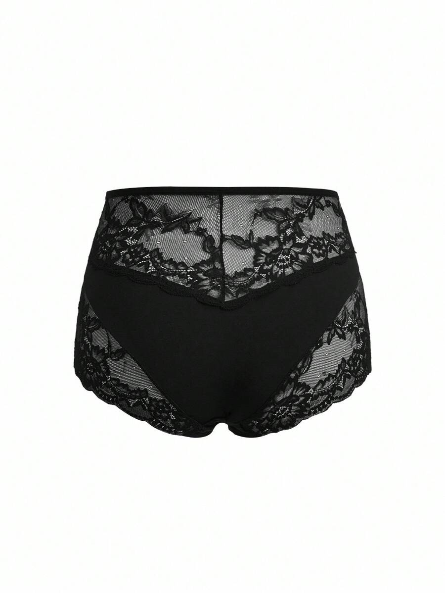 Maternity Panties - High Waist Hipster Belly Support Lace Patchwork Sexy Soft Stretch, Pregnancy