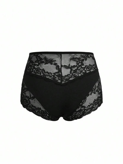 Maternity Panties - High Waist Hipster Belly Support Lace Patchwork Sexy Soft Stretch, Pregnancy